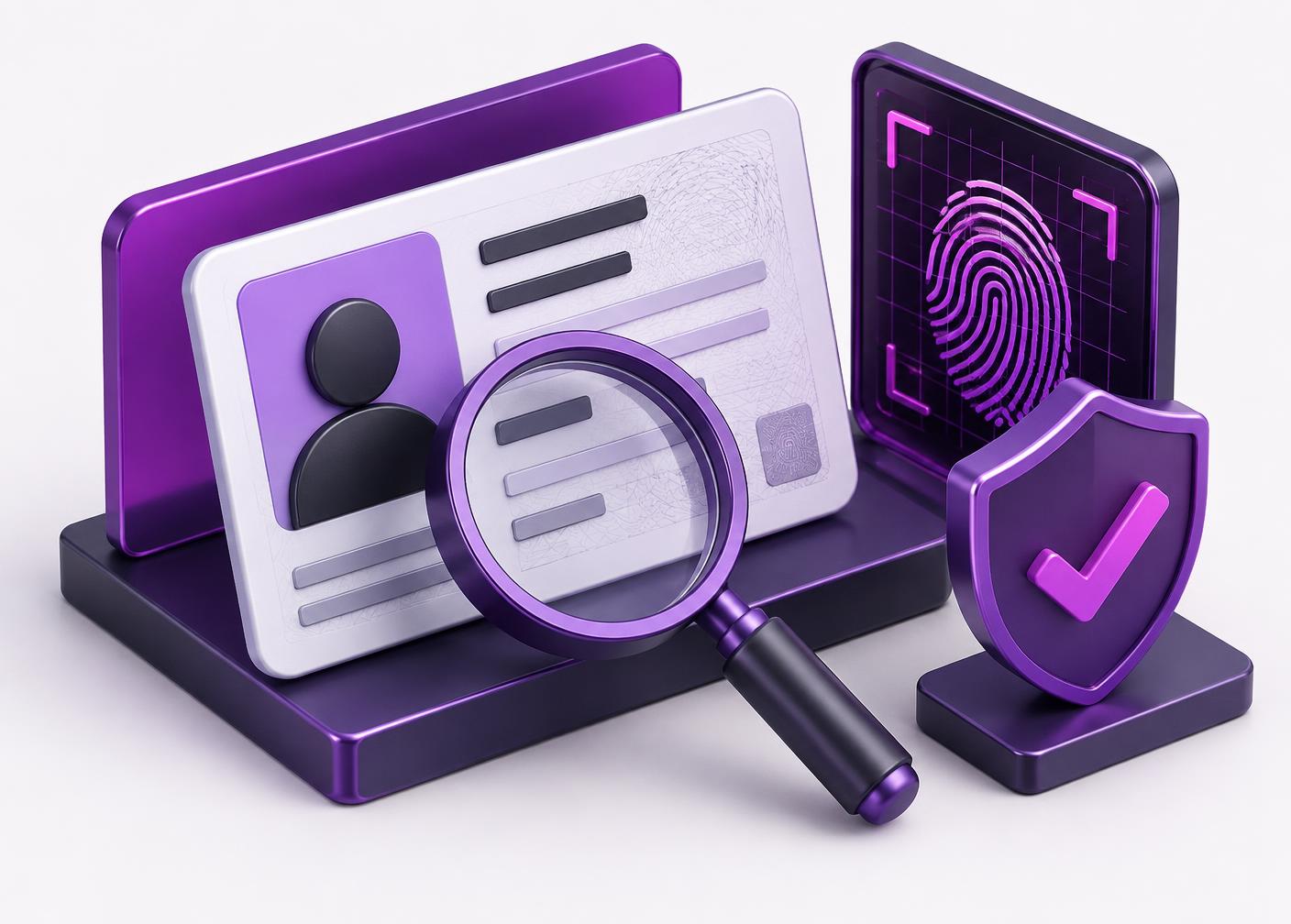 3D illustration of secure KYC document review
